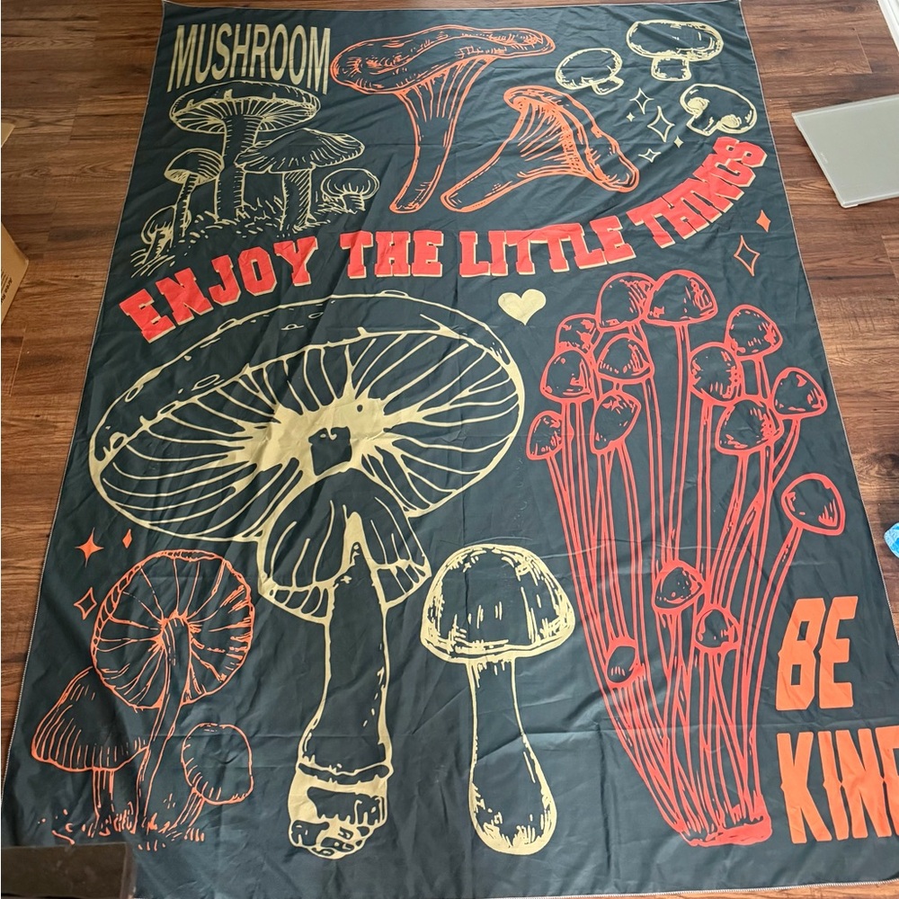 Mushroom 'Enjoy The Little Things' Wall Tapestry -